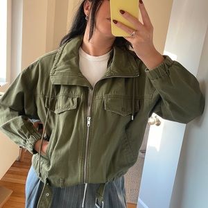 Green Cargo Zip-up Jacket